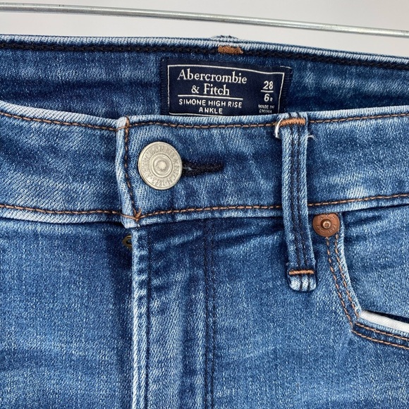 Abercrombie and Fitch Blue Denim Jeans with Side Stripe - Picture 3 of 6